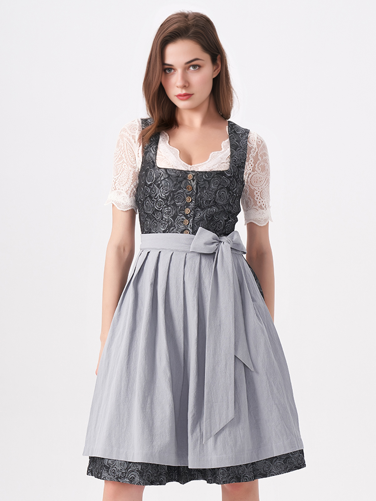 Modernes Dirndl in Blau mit Karomuster