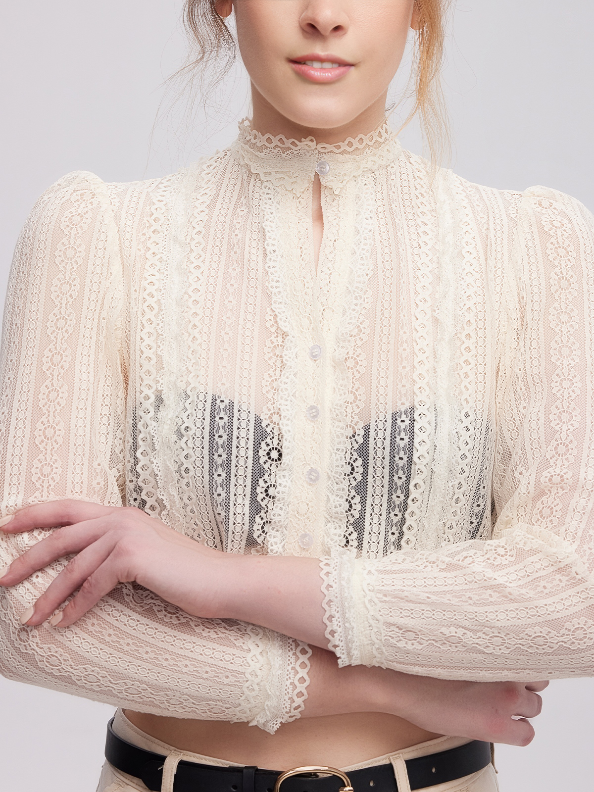 Dirndlbluse in Beige