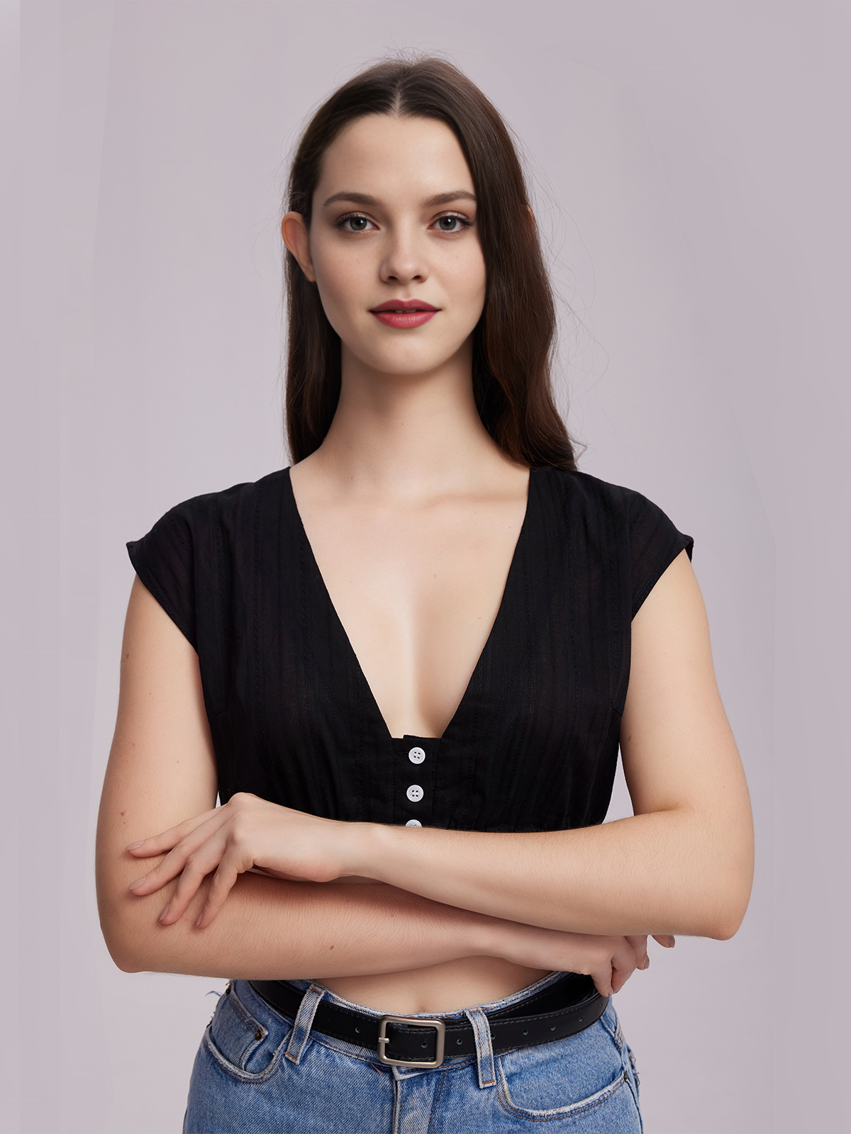 Dirndl mit schwarzer Bluse