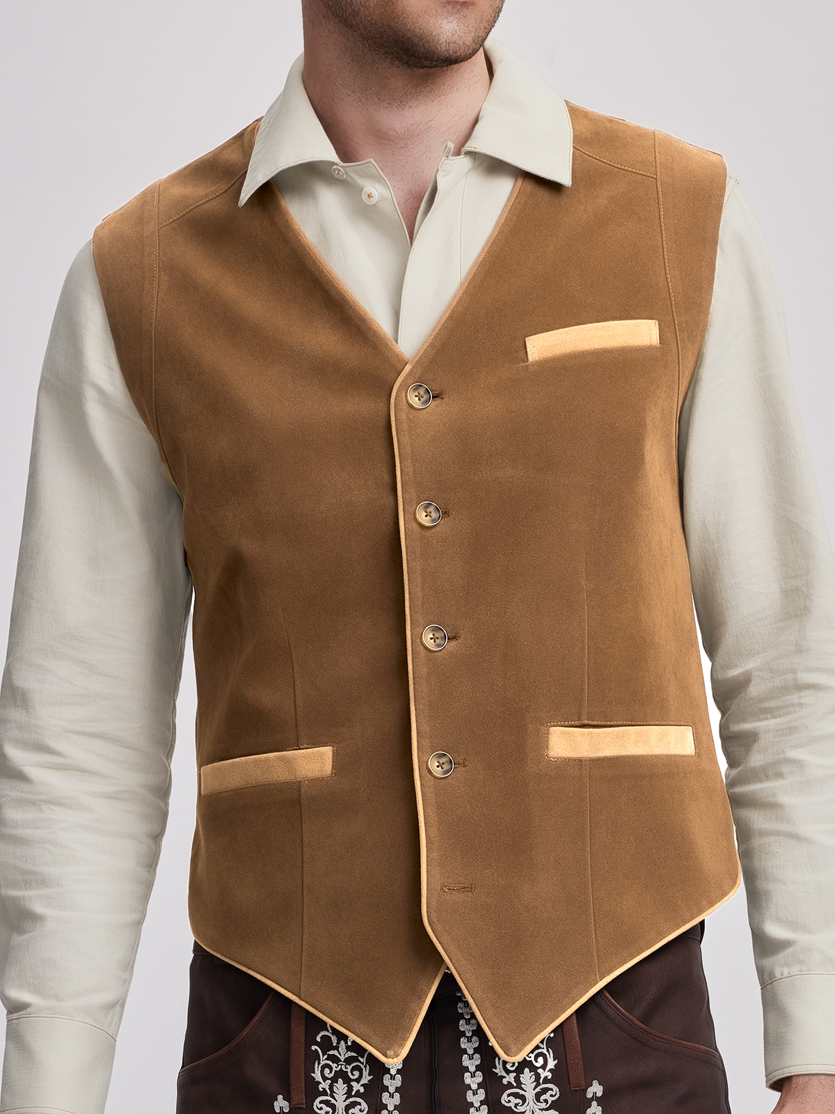 Dirndlbluse in Beige Creme